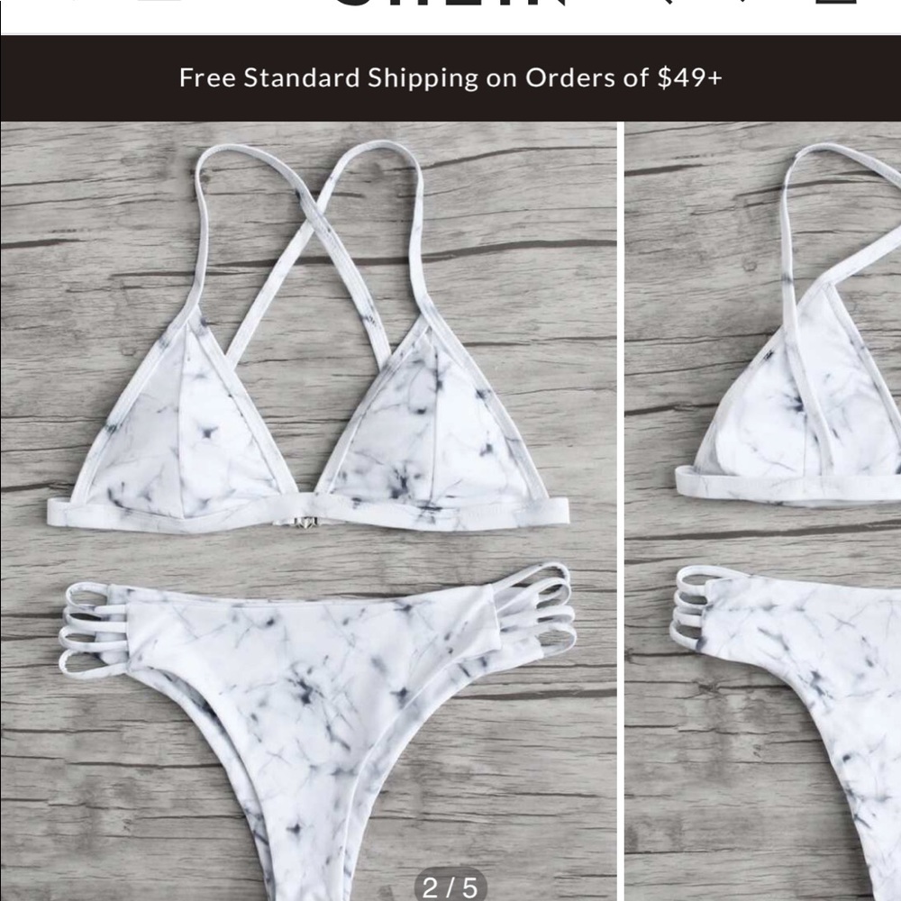 Marble criss cross bikini